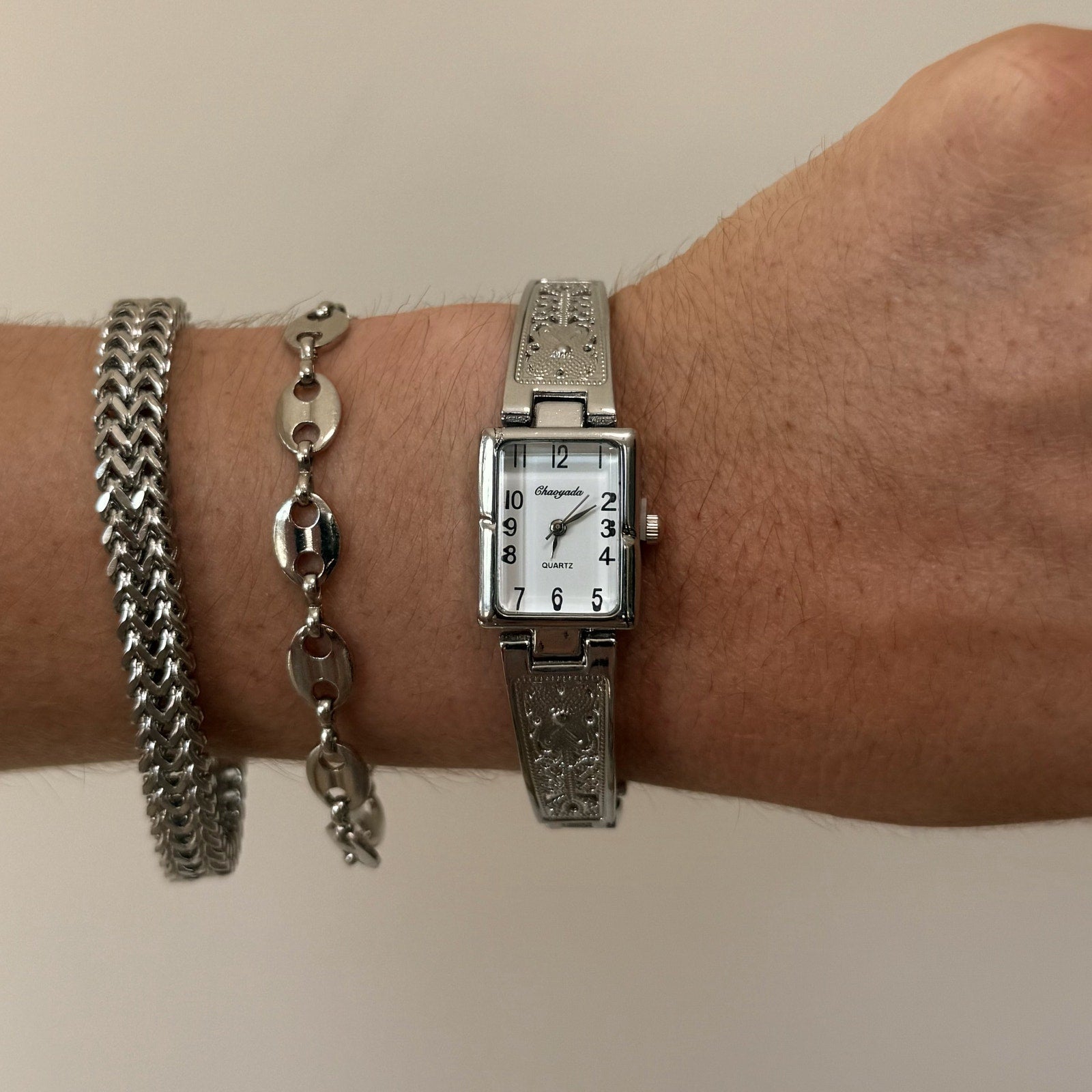Engraved Silver Watch