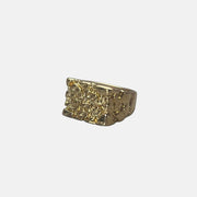 Gold Textured Block Ring