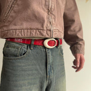 Red Oval Buckle Belt