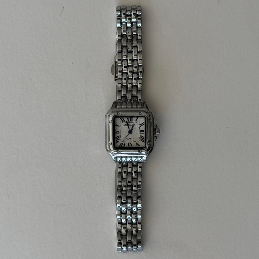 Square Silver Watch