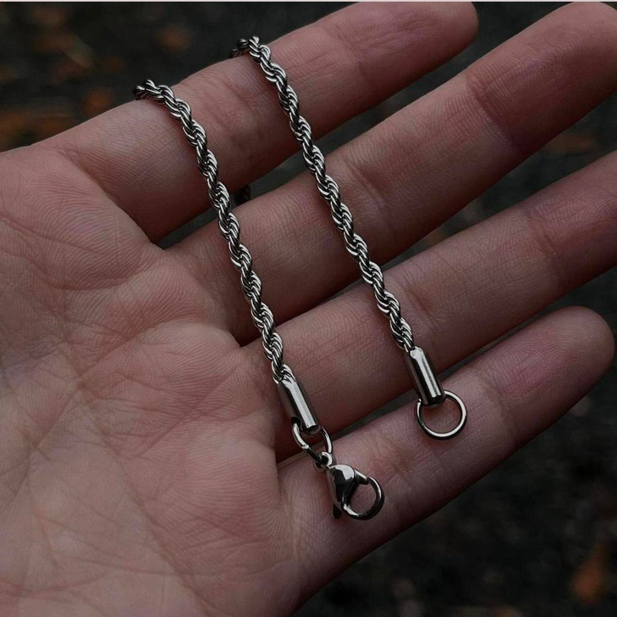 Silver Rope Chain Necklace