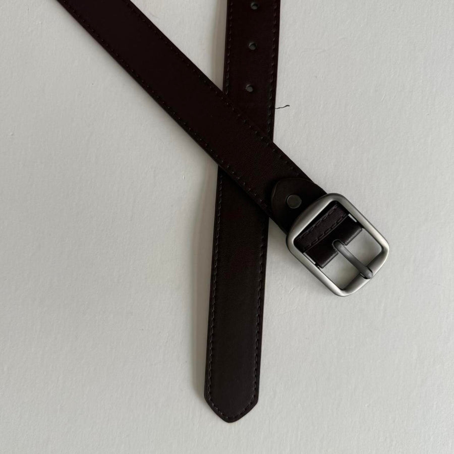 Brown Chrome Buckle Belt