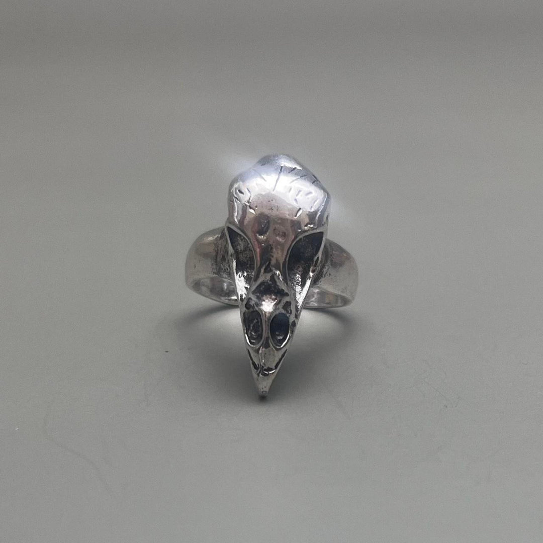 Silver Raven Skull Ring - Rynor