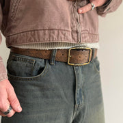 Brass Buckle Brown Belt