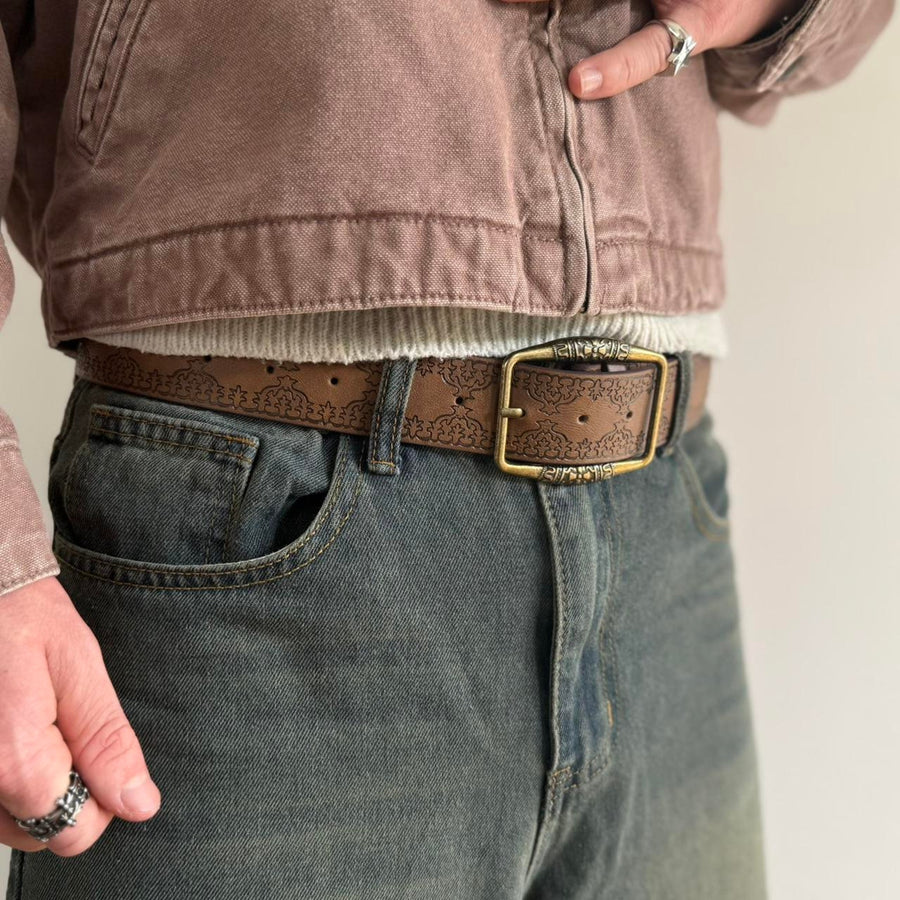 Brass Buckle Brown Belt