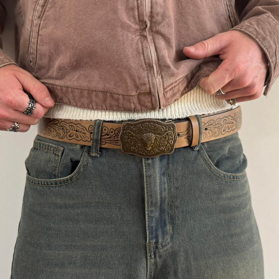 Brown Longhorn Belt