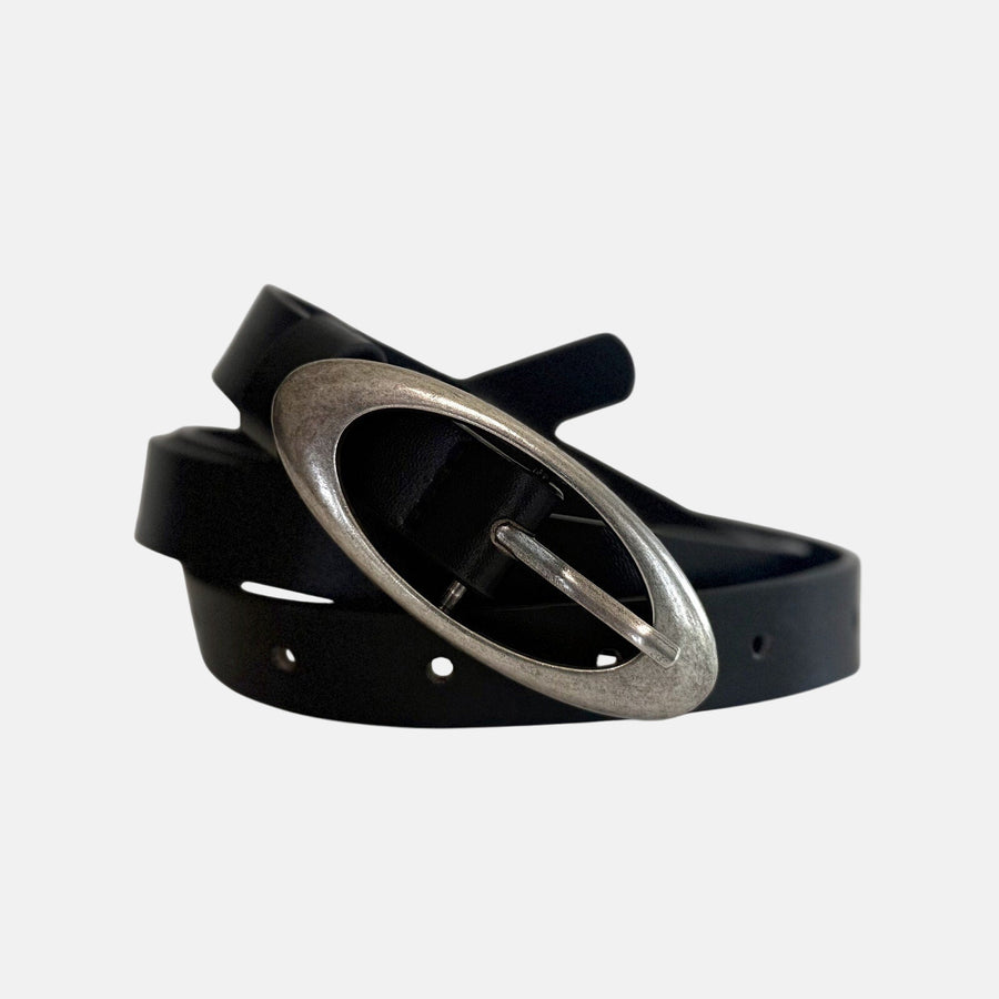 Black Oval Buckle Belt