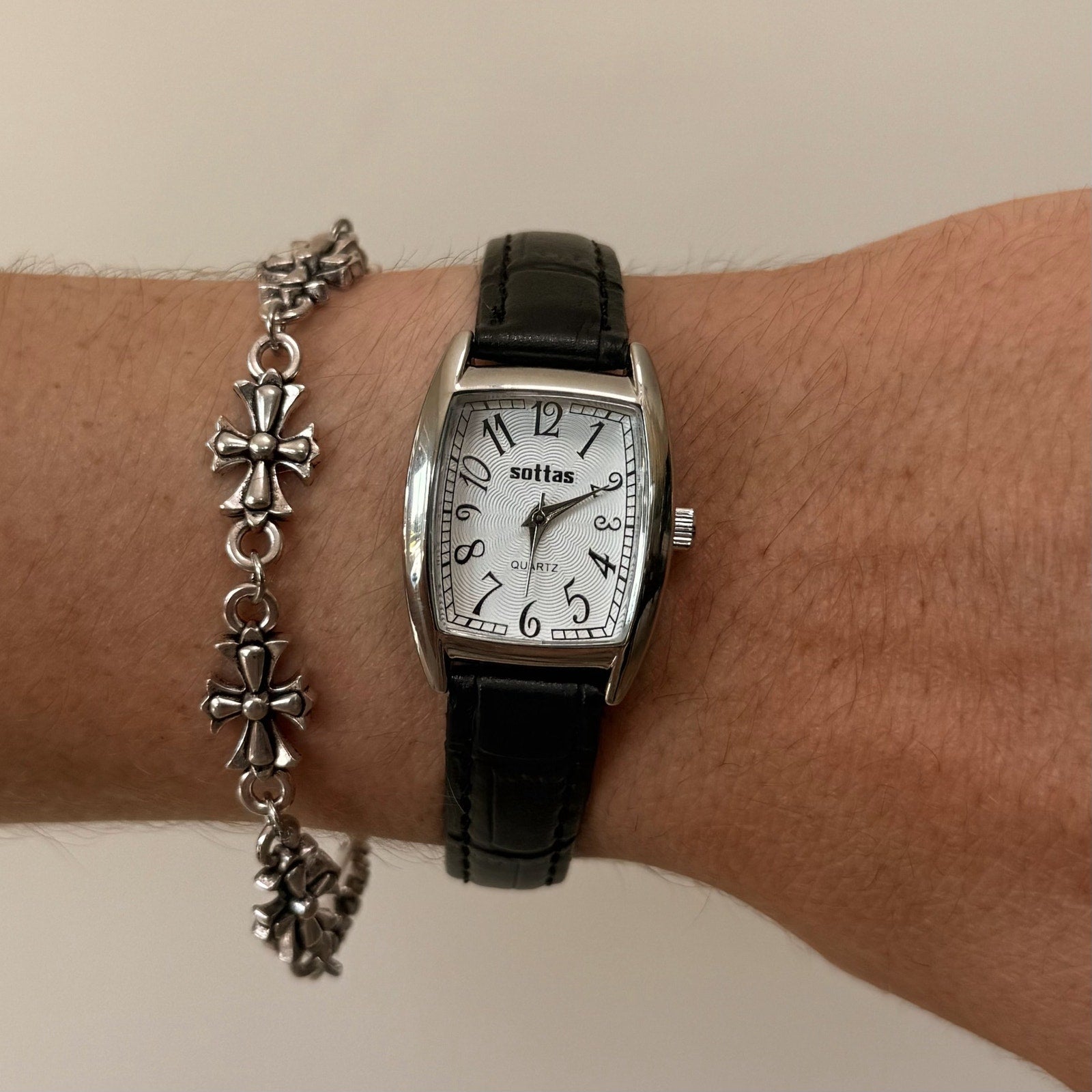 Silver Leather Watch