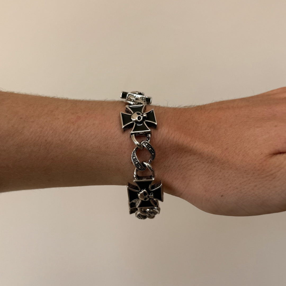 Silver Cross Chain Bracelet - Rynor