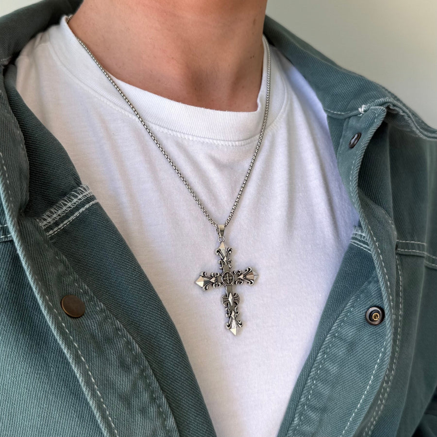 Silver Cross Pendant Necklace