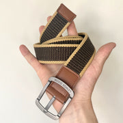 Brown Canvas Buckle Belt