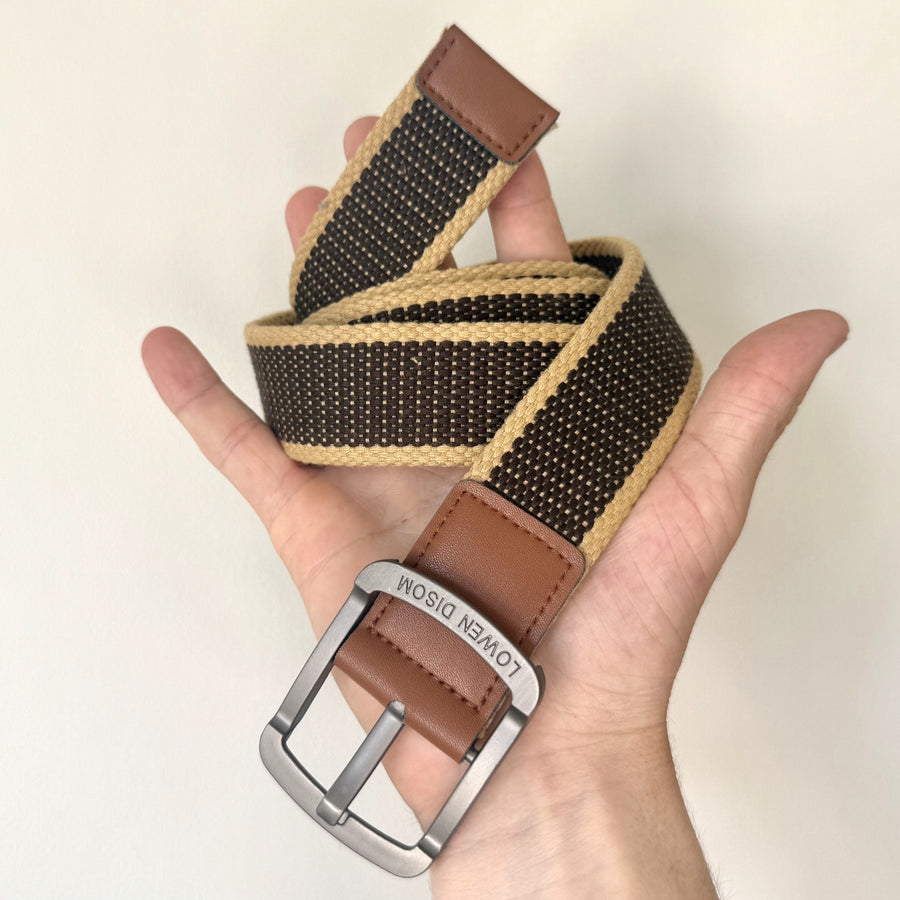 Brown Canvas Buckle Belt
