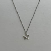 Y2K Vintage Silver Double Star Necklace 19 inches