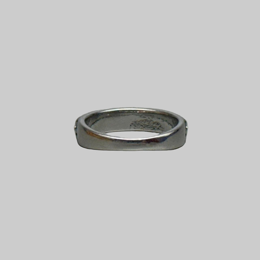 Silver Flower Band Ring