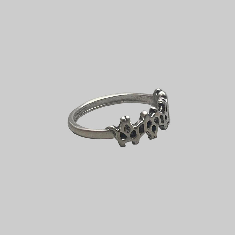 Silver Gothic Flame Ring