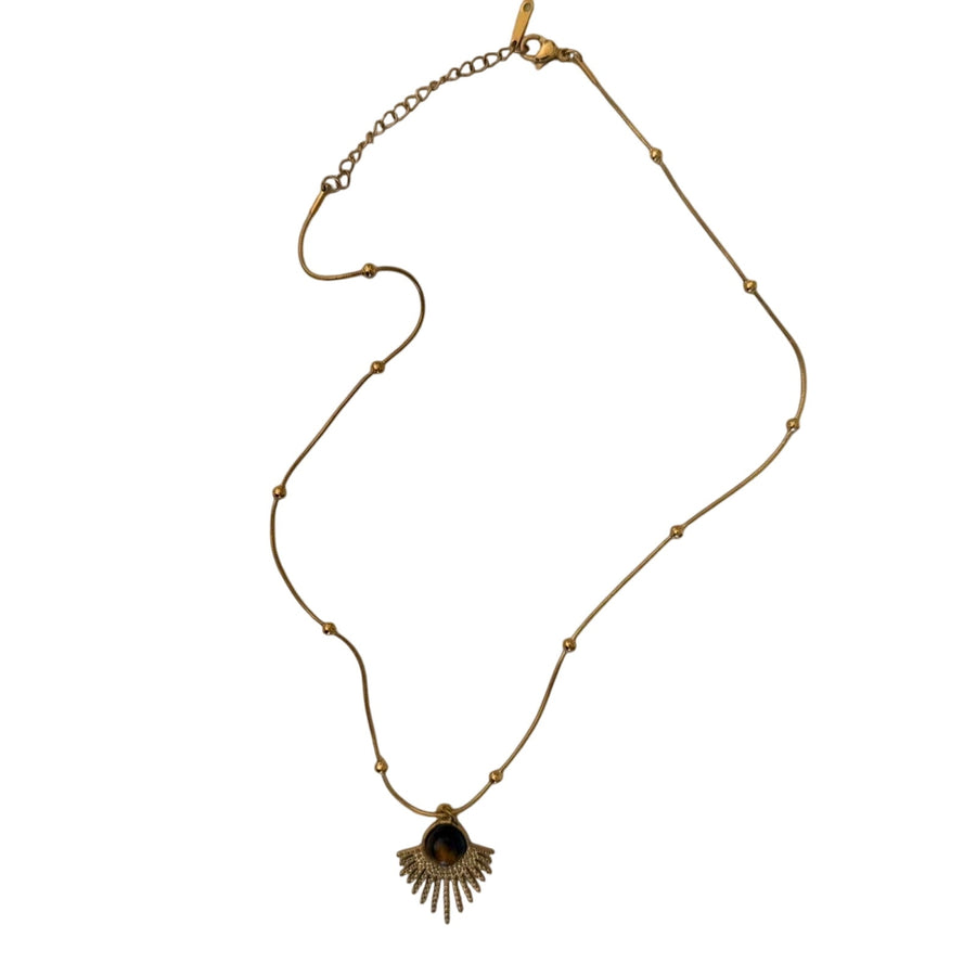 Gold Sunburst Pendant Necklace