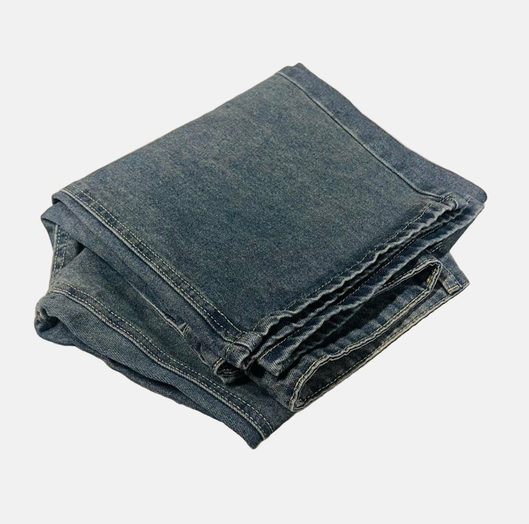 Wide Leg Distressed Denim Jeans - Rynor