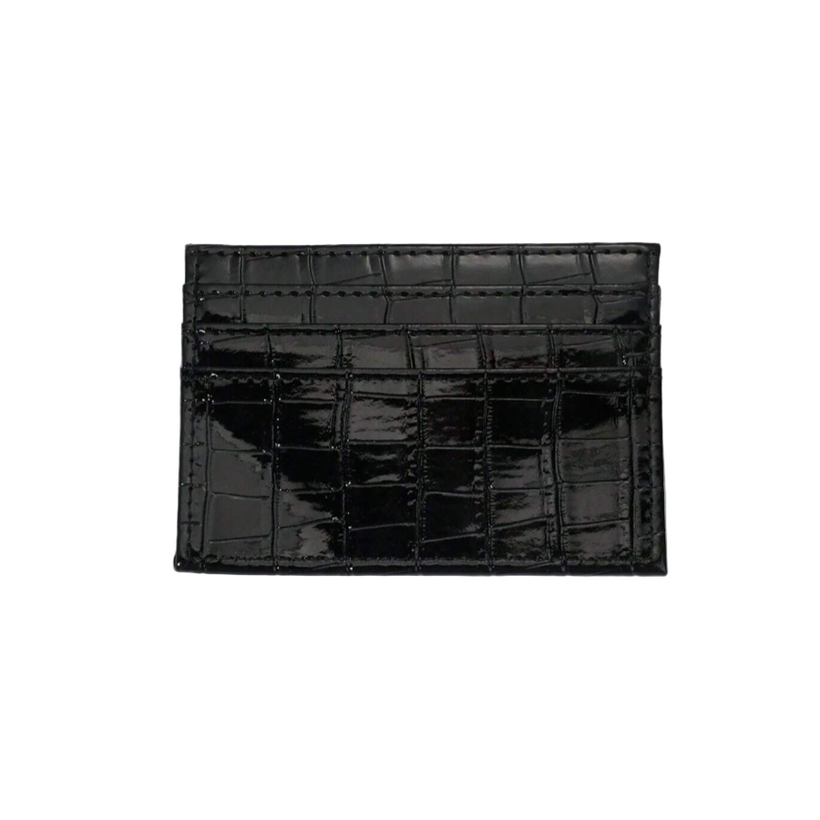 Black Croc Cardholder Wallet