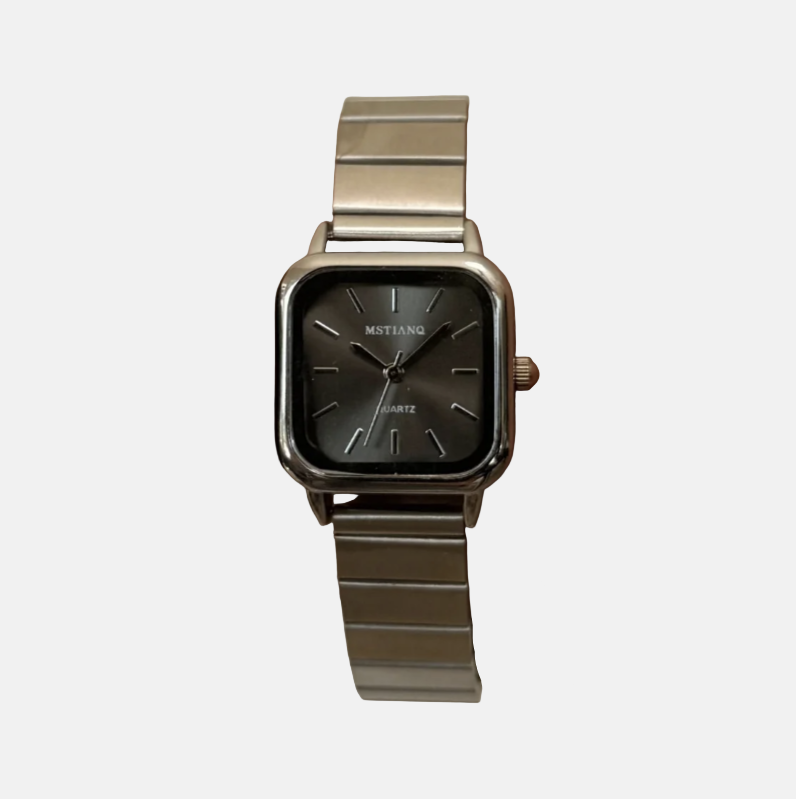 Square Black Dial Watch