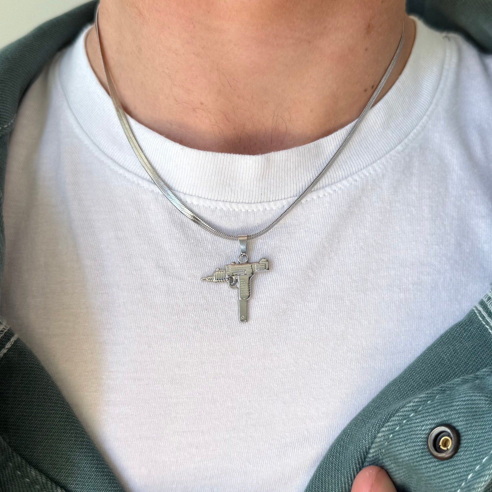 Gun Pendant Necklace