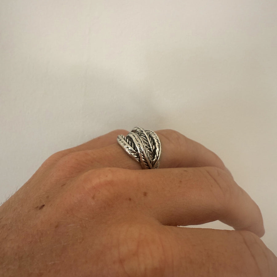 Silver Textured Wrap Ring
