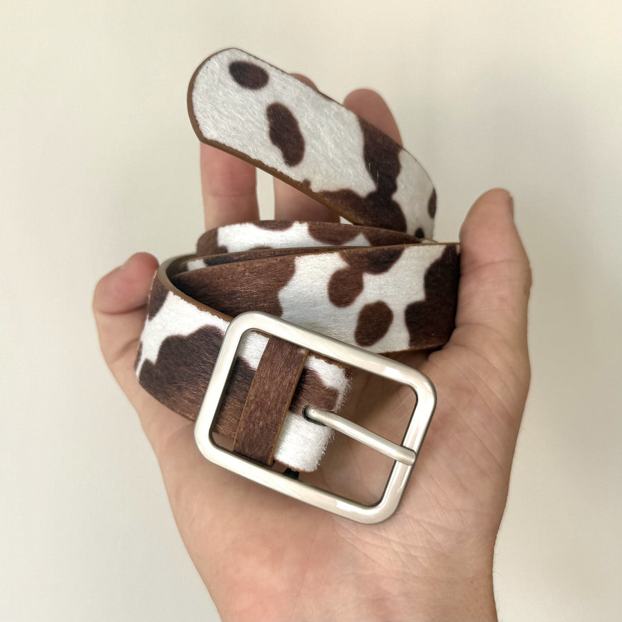 Cow Print Statement Belt