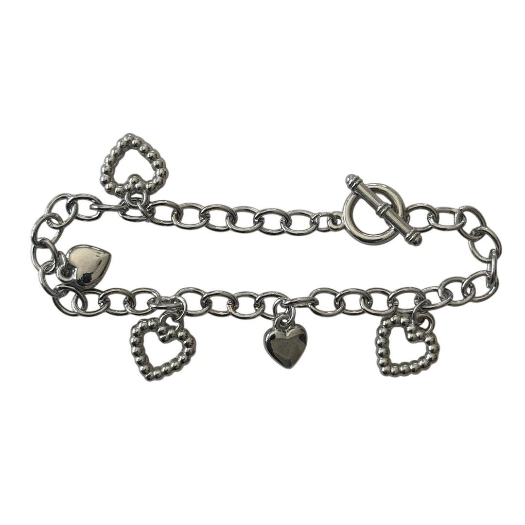 Silver Heart Charm Bracelet - Rynor