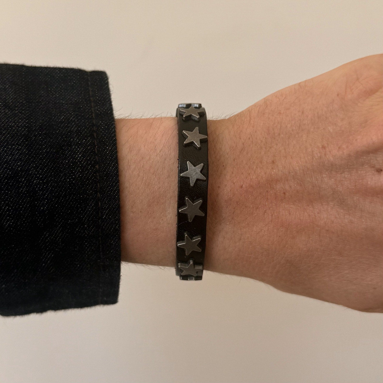 Black Star Leather Bracelet