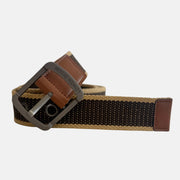 Brown Canvas Buckle Belt