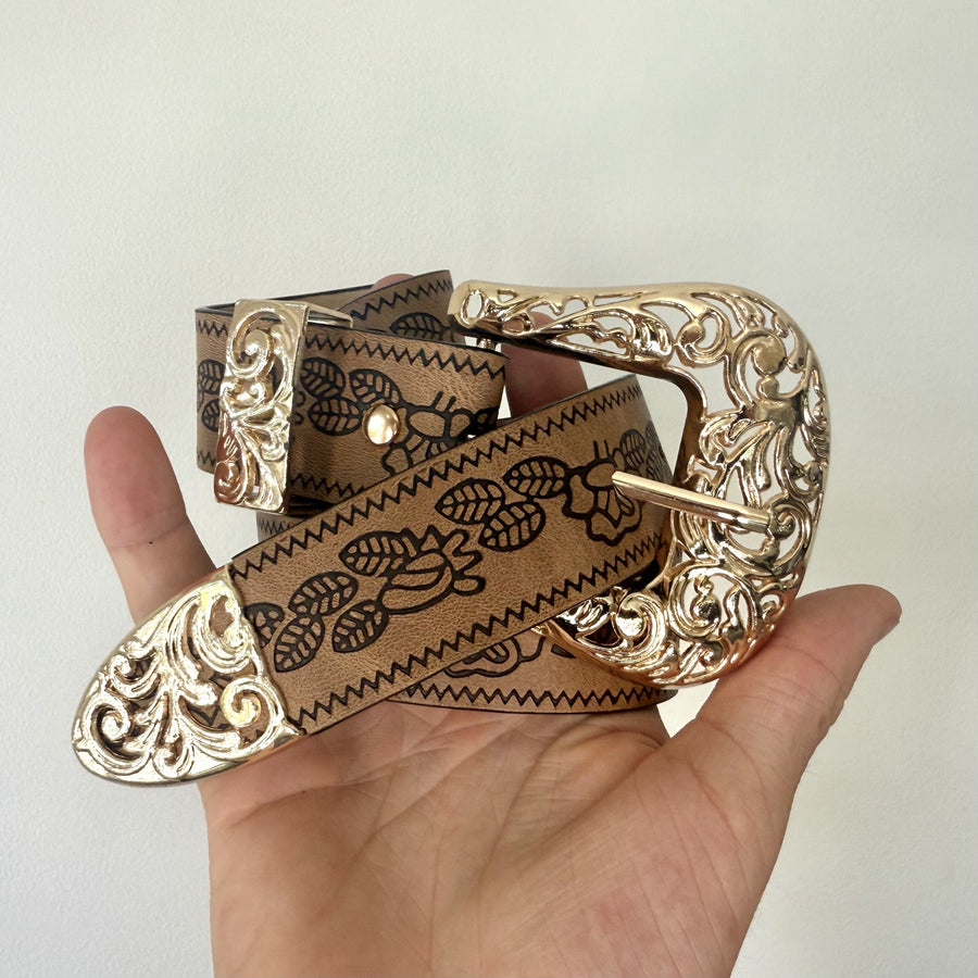 Tan Western Buckle Belt