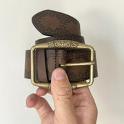Brass Buckle Brown Belt