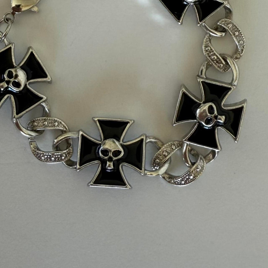 Silver Cross Chain Bracelet