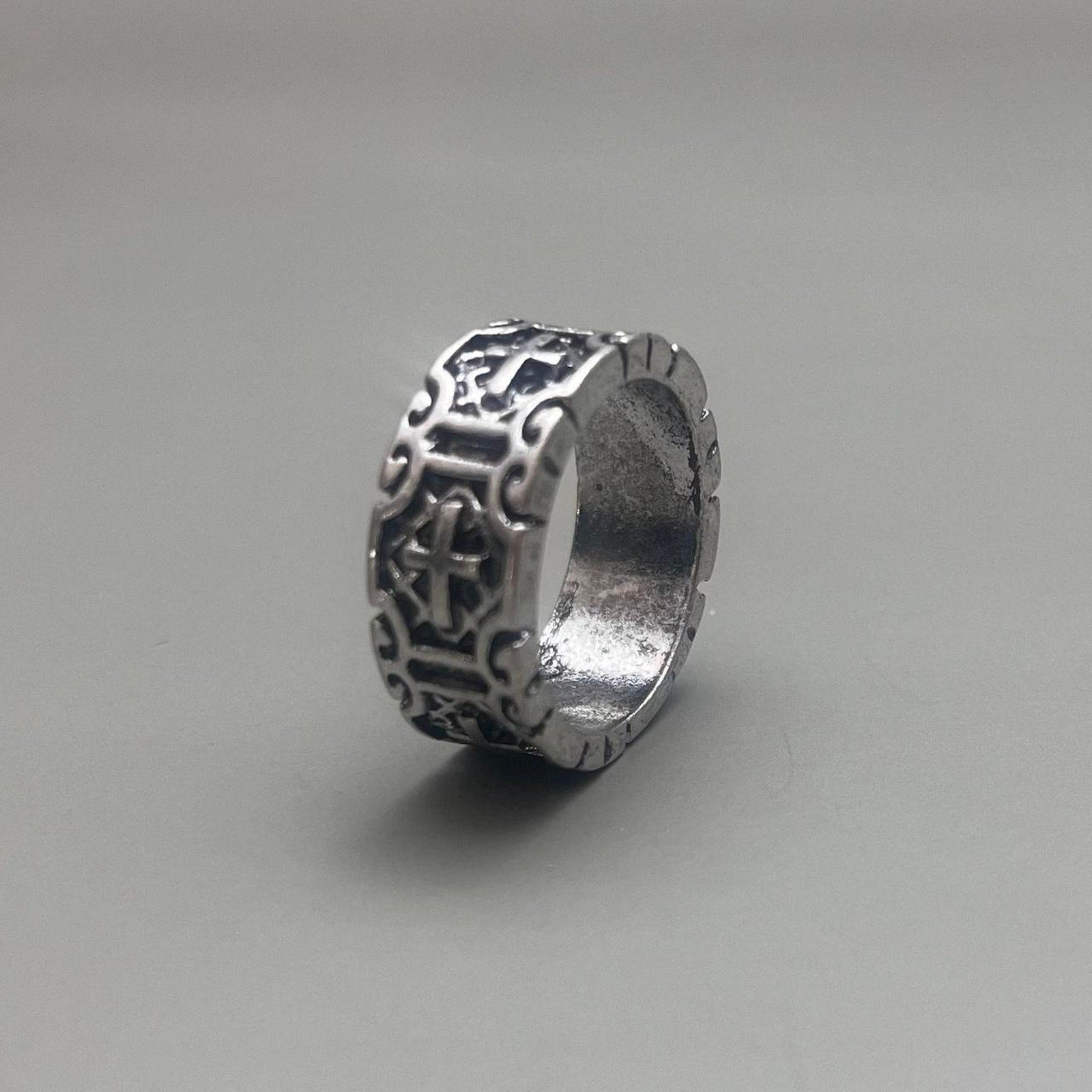 Silver Engraved Band Ring - Rynor