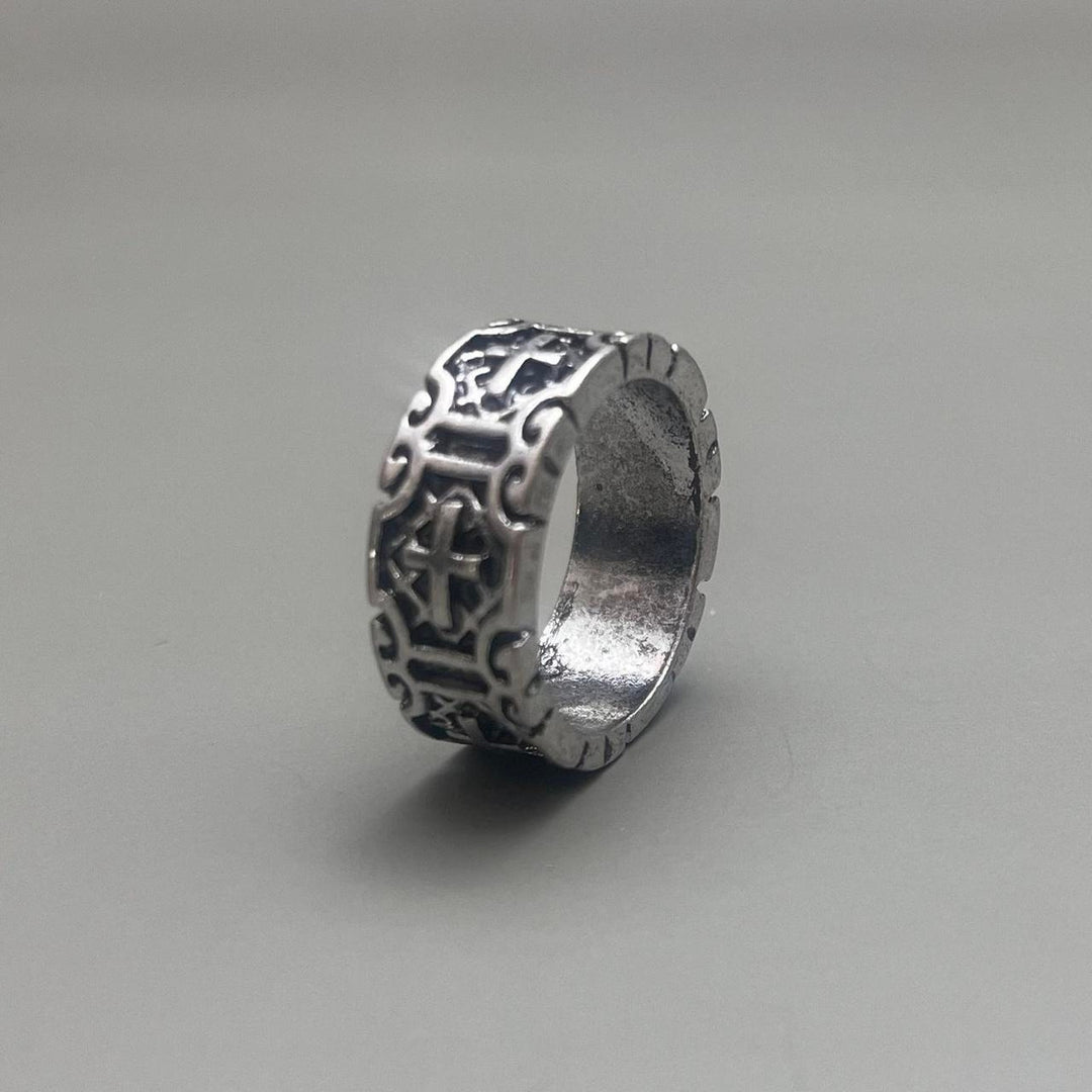 Silver Engraved Band Ring - Rynor