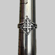 Silver Compass Cross Ring