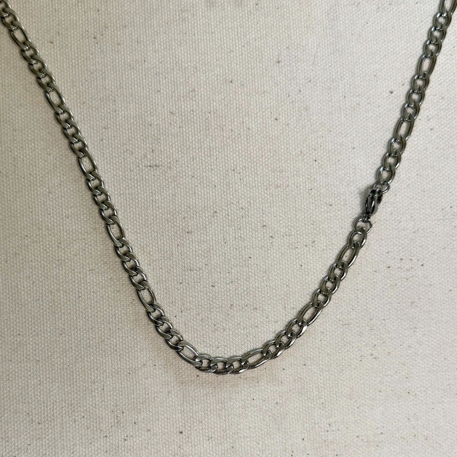 Y2K Silver 925 Stainless Steel Cuban Link Chain Necklace 20 Inch Vintage Unisex New