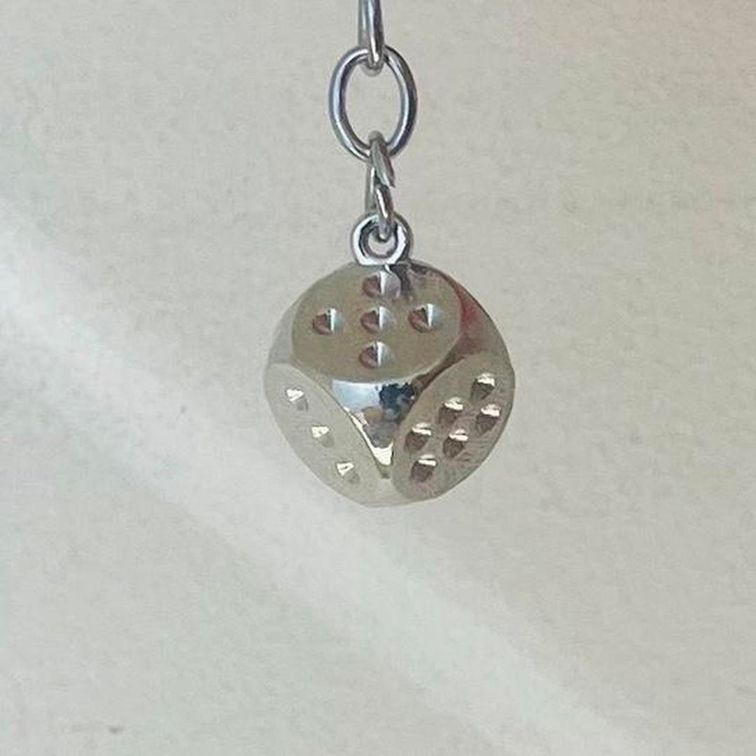 Silver Dice Keychain