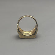 Gold Textured Block Ring