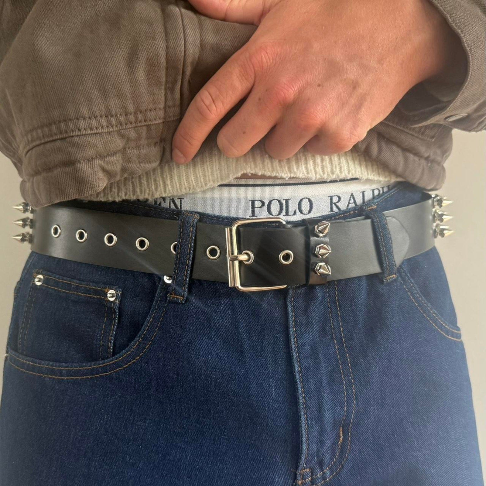 Black Spiked Studded Belt