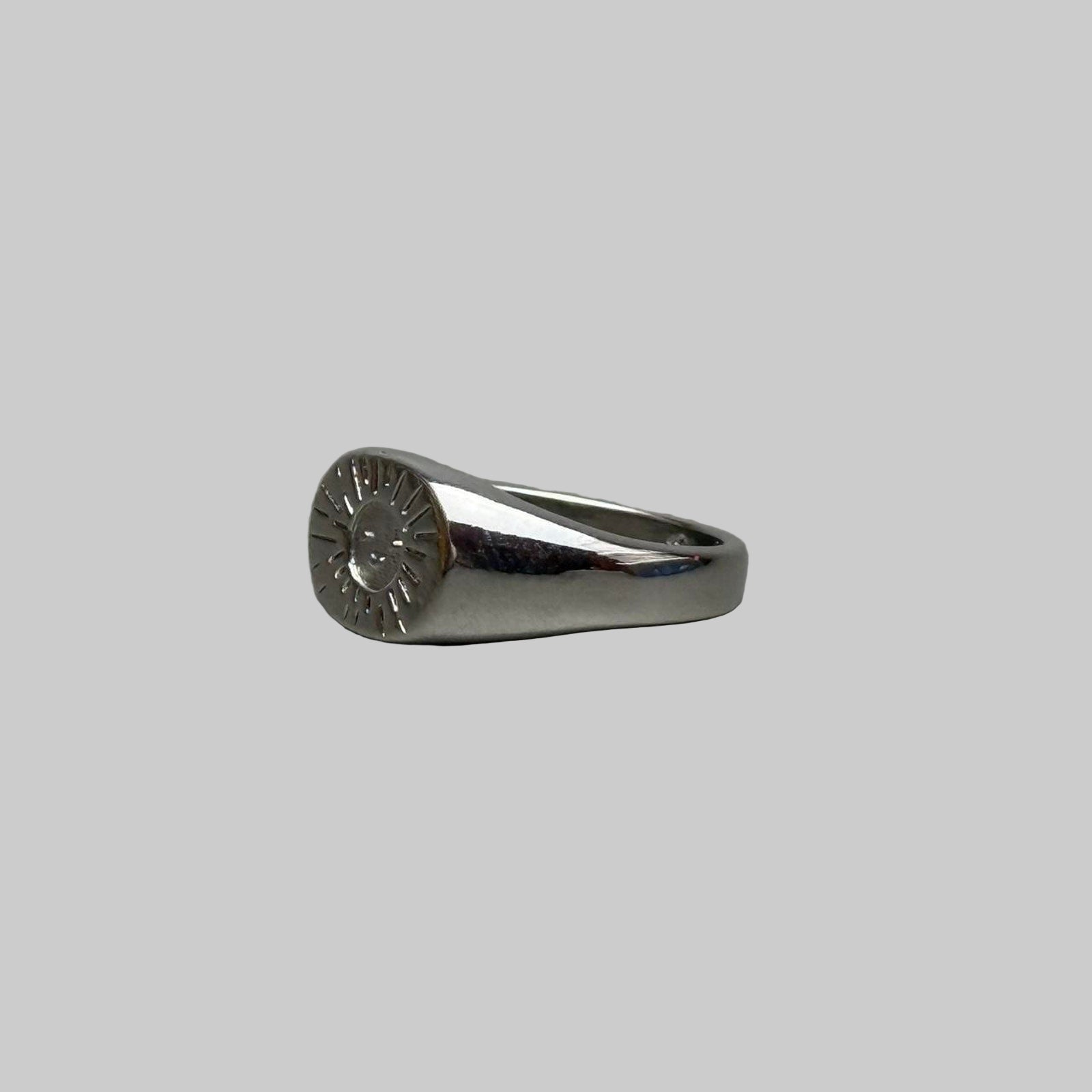 Silver Sun Signet Ring