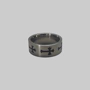 Silver Cross Band Ring