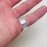 Wide Matte Adjustable Band Ring