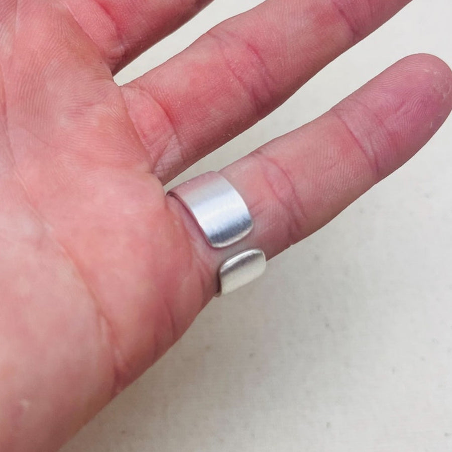 Wide Matte Adjustable Band Ring
