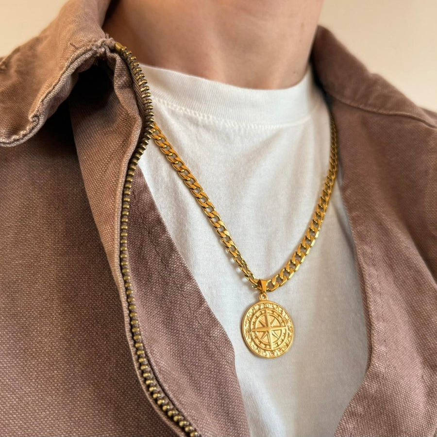 Gold Medallion Pendant Necklace