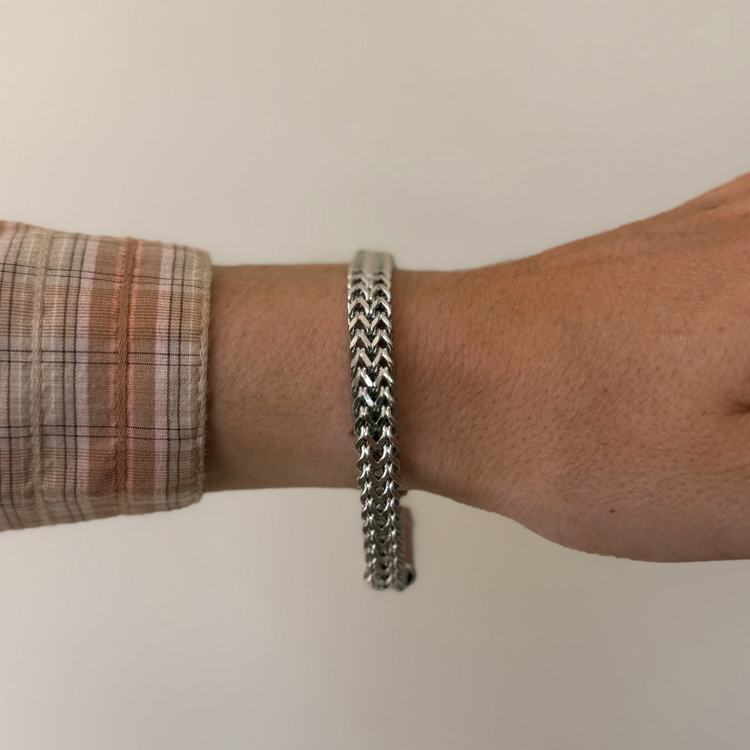 Silver Mesh Chain Magnetic Bracelet - Rynor