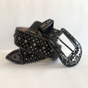 Black Rhinestone Western Belt
