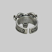 Silver Bull Skull Ring