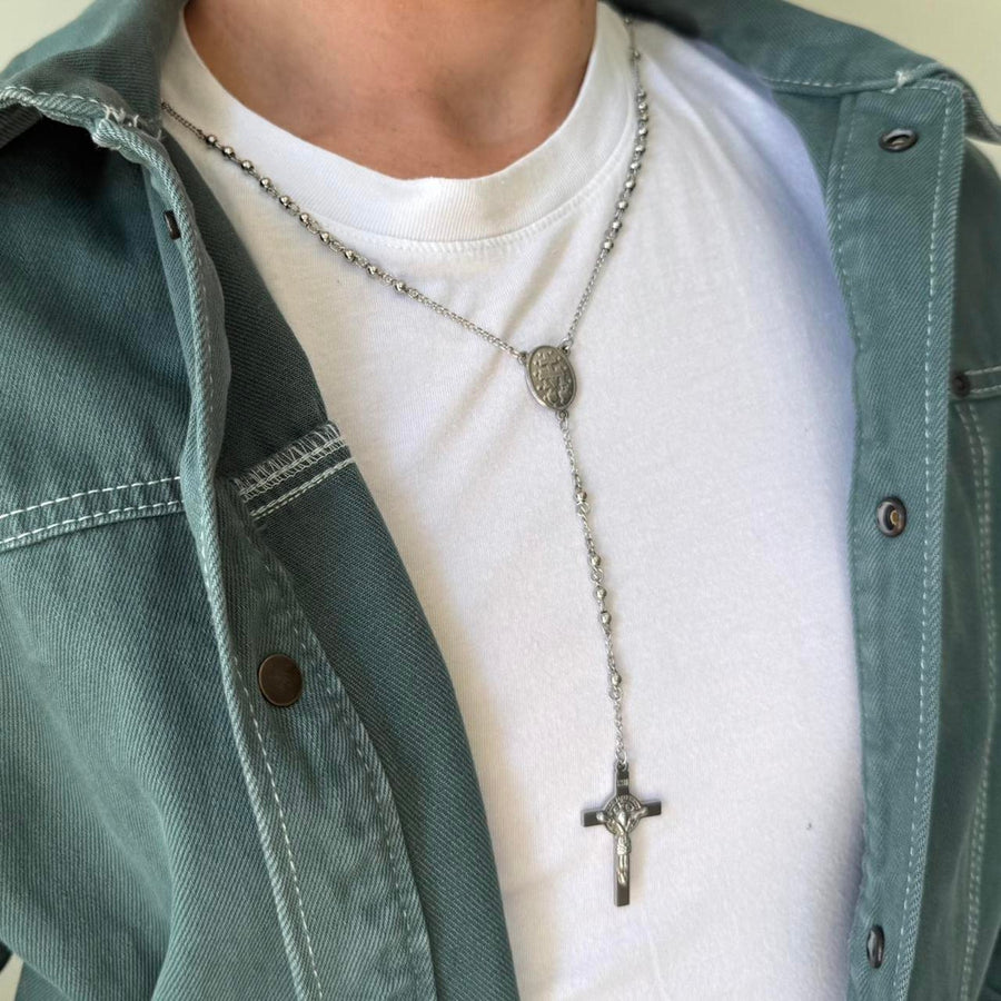 Rosary Cross Pendant Necklace