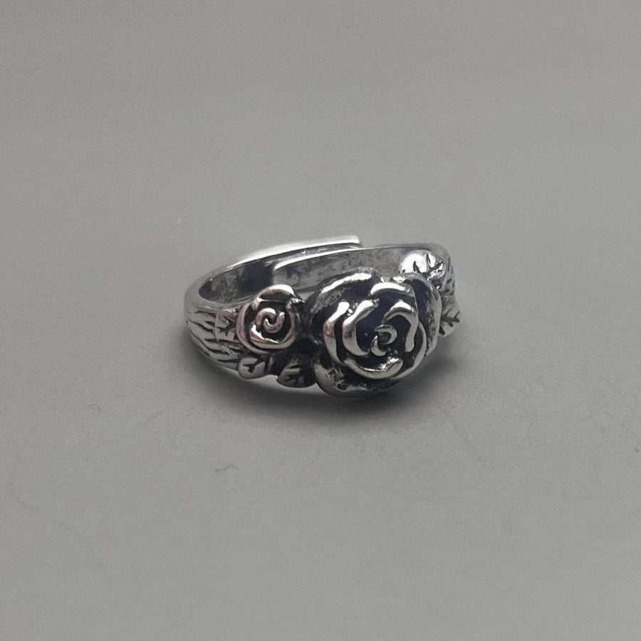 Silver Rose Band Ring