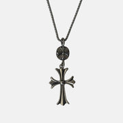 Engraved Cross Pendant Necklace
